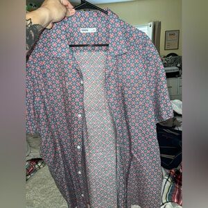 Sonoma Geometric Blue and Red Shirt XXL